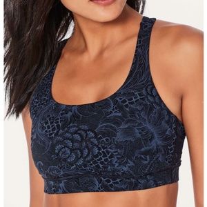 Lululemon Energy Bra Nouveau Mach Blue Black Size 10